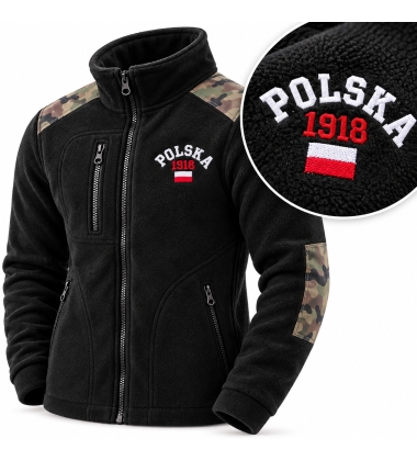 Polar Patriotyczny z Haftem Polska 1918, Czarny - moro
